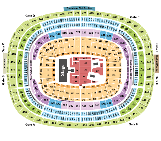 Northwest Stadium AC/DC Seating Chart